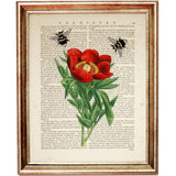 Red Flower and Bee Wall Decor