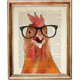 Cock with Spectacles Wall Decor