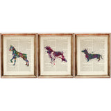 Abstract Dog Set of 3 Dictionary Art Prints