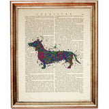 dog silhouette dictionary art prints
