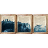 Transform Your Walls with Blue Forest Trio - Dictionary Art Prints