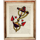 Set of 10 Sailor Jerry Dictionary Art Prints, Tattoo Collection Poster