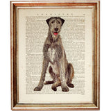 Irish Wolfhound 8x10 Dictionary Art Print, Dog Gifts Artwork Nursery Decor