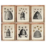 Set of 6 Beehive with Bees Dictionary Art Prints, Honeyed Haven Decor