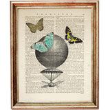 Set of 4 Air Balloons Dictionary Art Prints, Up, Up, and Away Poster