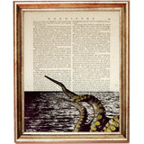 Nautical Kraken Dictionary Art Prints, Set of 3 Sea Life Wall Decor