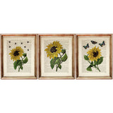 Sunflower Dictionary Art Prints Set, Set of 3 Floral Posters