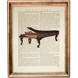 Set of 3 Piano Dictionary Art Prints, Grand Piano Wall Art