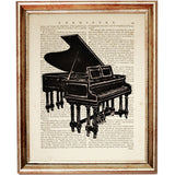 Set of 3 Piano Dictionary Art Prints, Grand Piano Wall Art