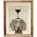 Dog Wine Glass Wall Art Set of 3, Pet Portrait Dictionary Prints, Party Animal Poster