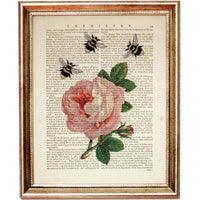Floral Rose and Bees Wall Decor