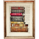 Classic Books Stack Wall Hanging