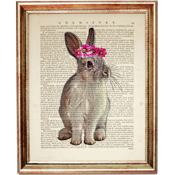 Bunny Wearing Flower Crown Artwork