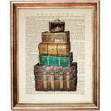 Vintage Luggage Stack Wall Decor
