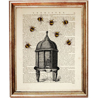 Bumble Bee Wall Art Set 3 Piece Honeycomb & Beehive Prints Nursery Decor