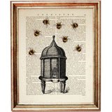 Bumble Bee Wall Art Set 3 Piece Honeycomb & Beehive Prints Nursery Decor