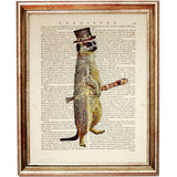 Set of 4 Funny Animals Dictionary Art Prints, Wild Wonders Poster
